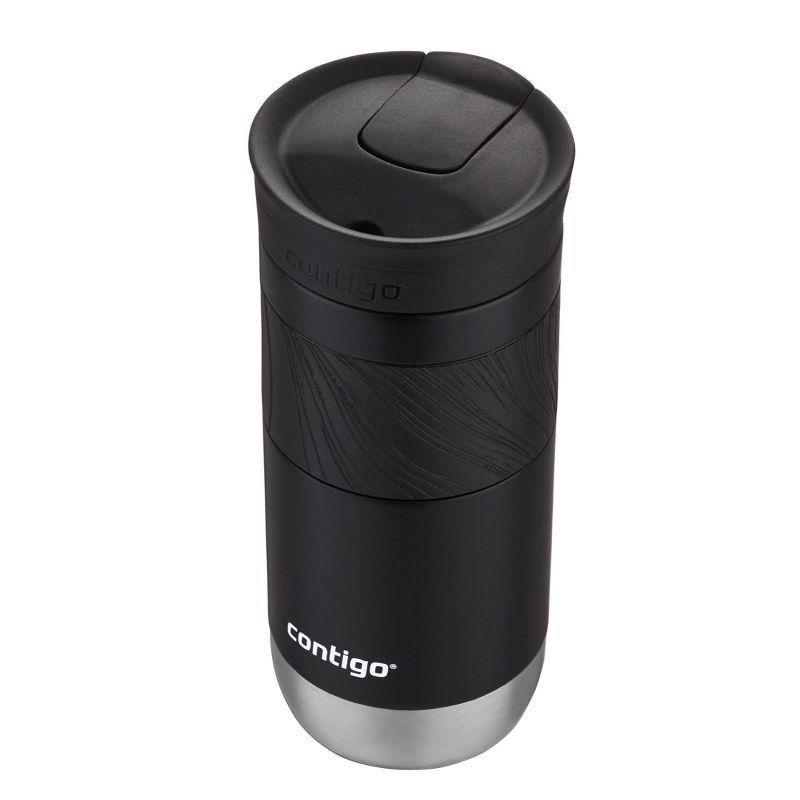 Contigo Byron 2.0 16oz Stainless Steel Travel Mug with SNAPSEAL Lid and Grip Licorice: Insulated Coffee Cup for Travel