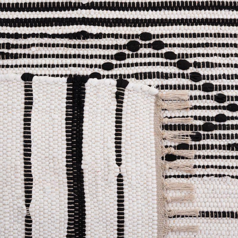 Striped Kilim STK204 Hand Woven Area Rug - Ivory/Black - 4'x6' - Safavieh.