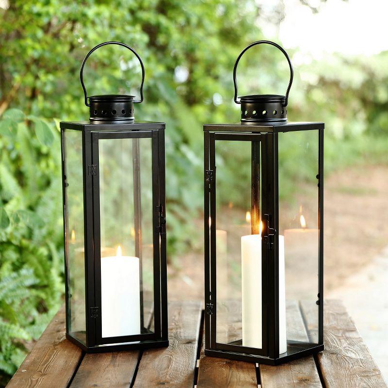 Lorient 21.5" Outdoor Lantern (Set of 2) - Black - Safavieh.