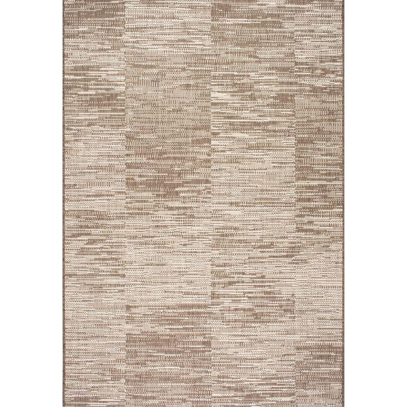 Reversible Striped Synthetic 64" Rectangular Easy-Care Area Rug