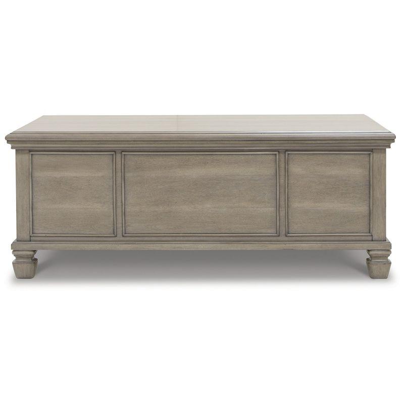 Signature Design by Ashley Lexorne Classic Cocktail Table with 2 Cabinets and 2 Drawers, Light Gray