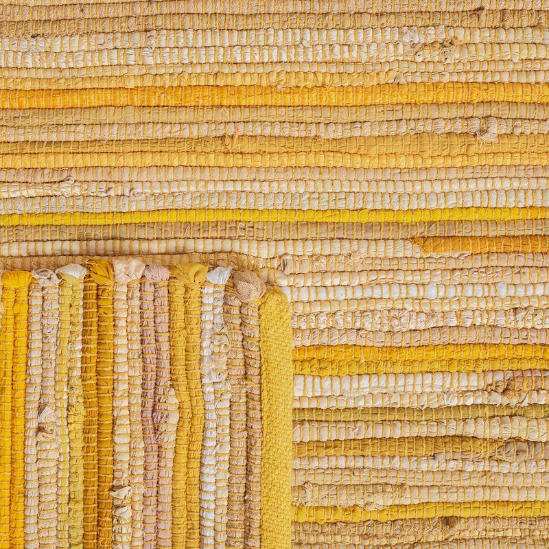 Sunny Stripes 2'3" x 9' Handmade Yellow/Multi Wool-Cotton Runner Rug