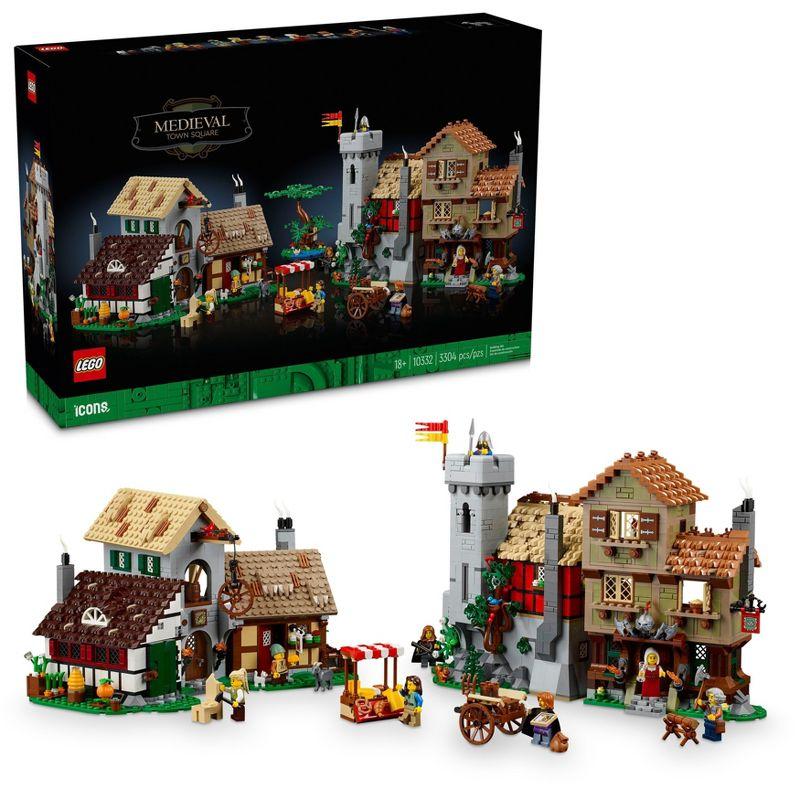 LEGO Icons Medieval Town Square Build and Display Set with Minifigures