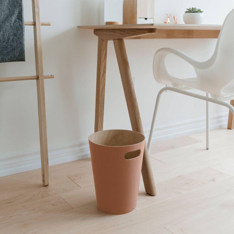 Umbra Woodrow Solid Wood Open Waste Basket - 2 Gallons