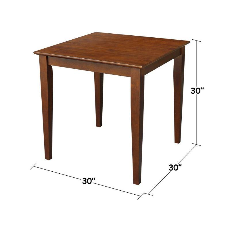 Espresso Solid Wood Square Dining Table with Tapered Legs