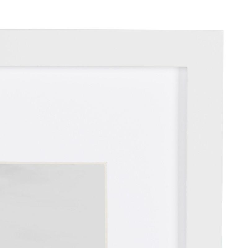 DesignOvation Gallery Rectangle Wood Wall Frame, 11x14 matted to 8x10, White