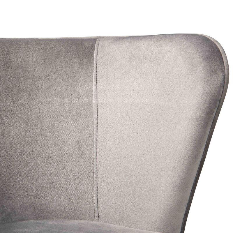 2pc Farah Velvet Fabric Upholstered Metal Dining Chair Set Gray/Rose Gold - Baxton Studio: Elegant Design, Sturdy Support
