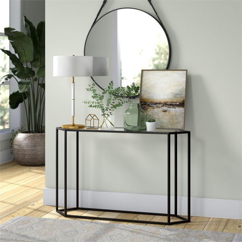 Streamlined Black and Bronze Metal Console Table - Henn&Hart