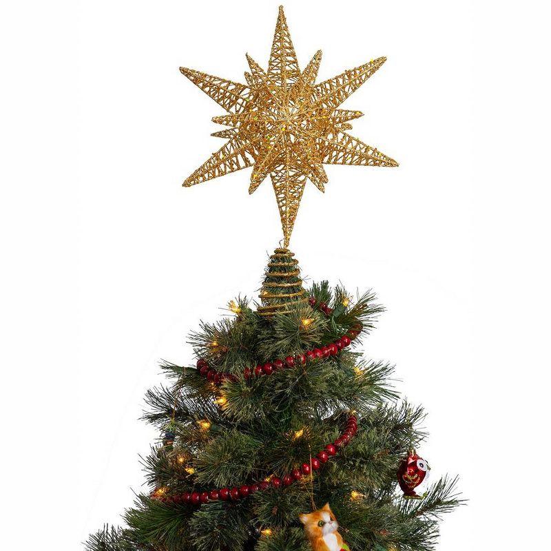 Ornativity 3D Glitter Star Tree Topper - Gold