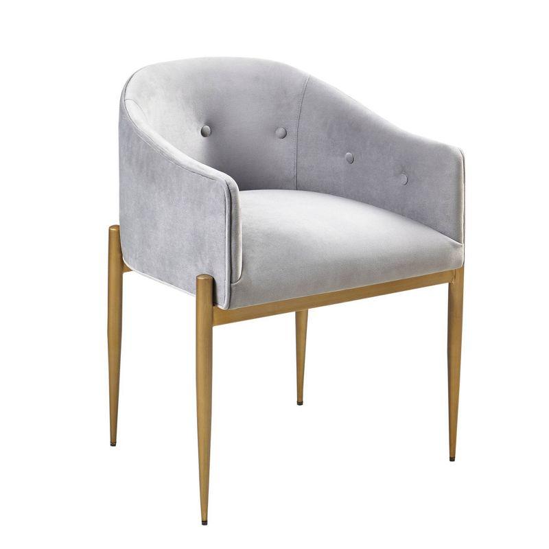 Tufted Velvet Arm Chair in Gray (Set of 2)