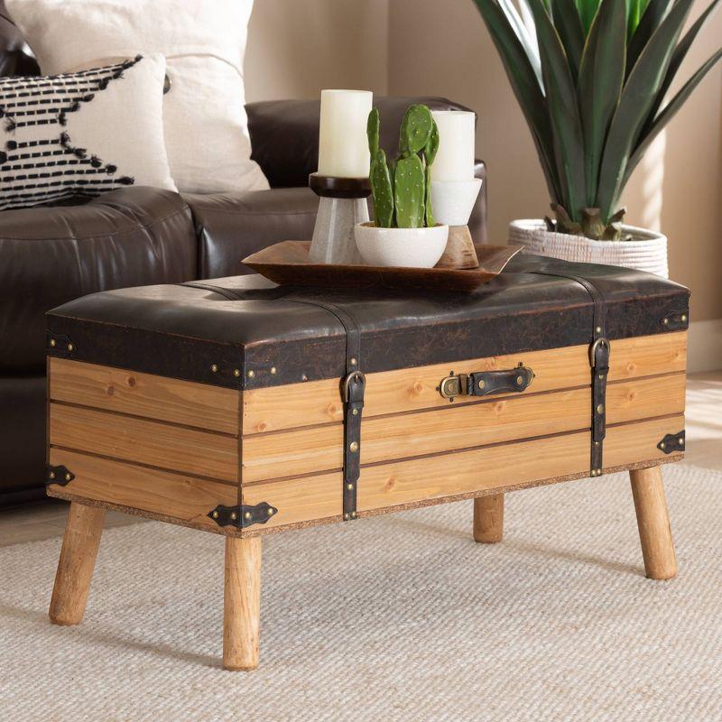 Aaleena Faux Leather Ottoman