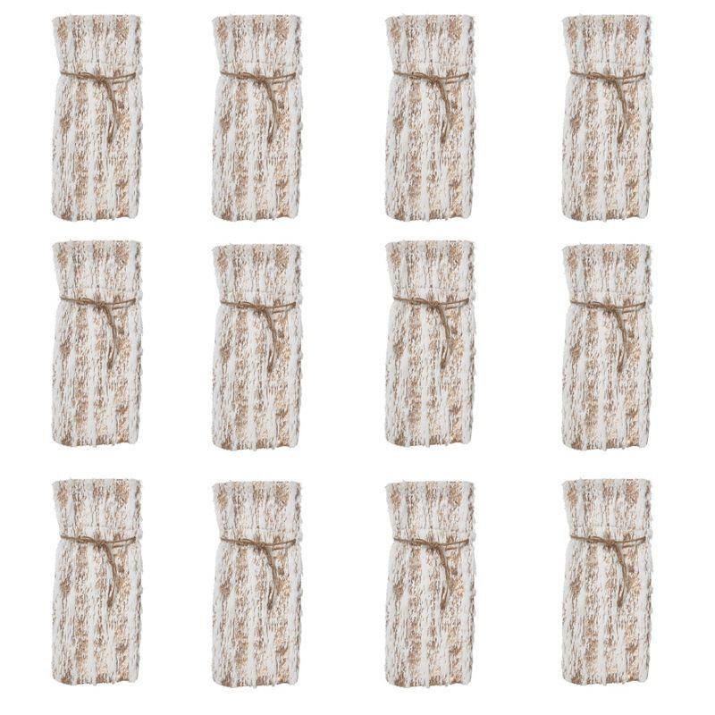 Saro Faux Fur With Brushed Metallic Foil Print Bottle Bag (Set of 12)