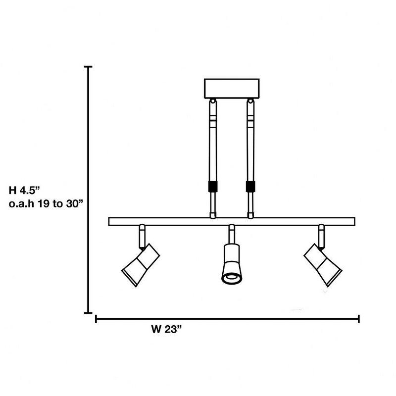 Sleek 23'' 3 -Light Fixed Track Track Kit with Dimmable and Adjustable Head