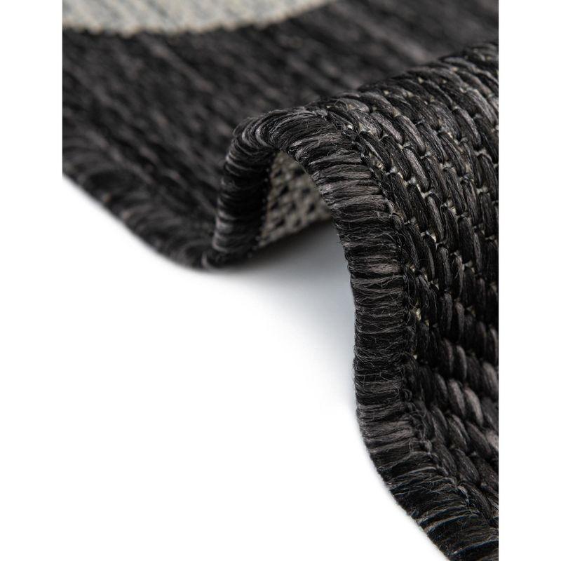Unique Loom 5' 3 x 8' 0 Rectangle Indoor/Outdoor Botanical Charcoal Gray Area Rug