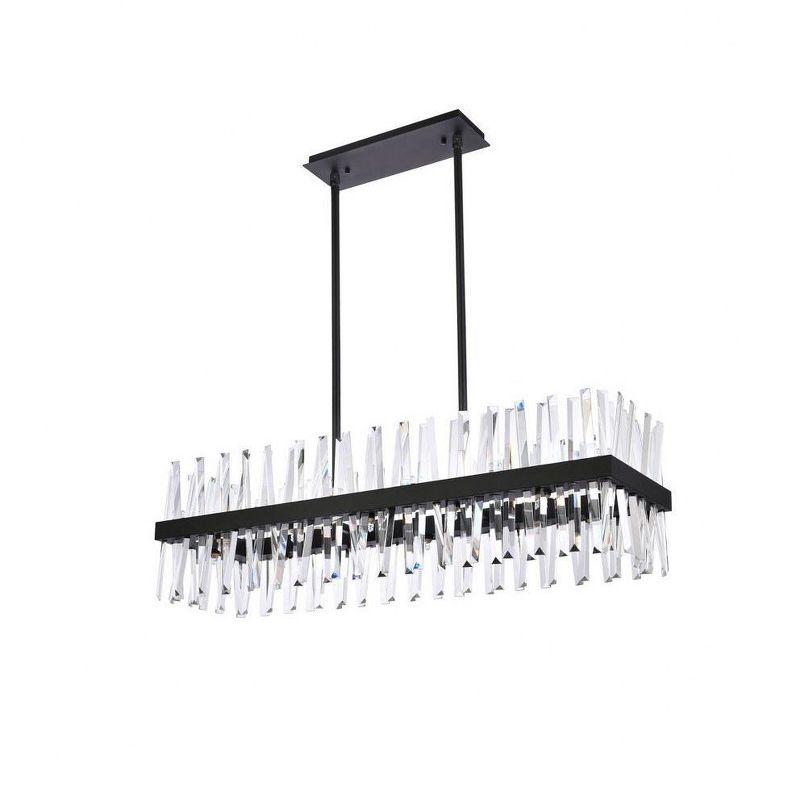 Black Crystal 24-Light Chandelier with Clear Royal Cut Prisms