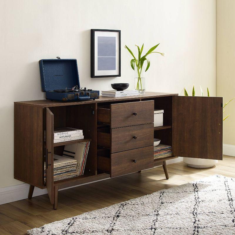 Lucas Walnut Mid-Century Modern Sideboard with Drawers