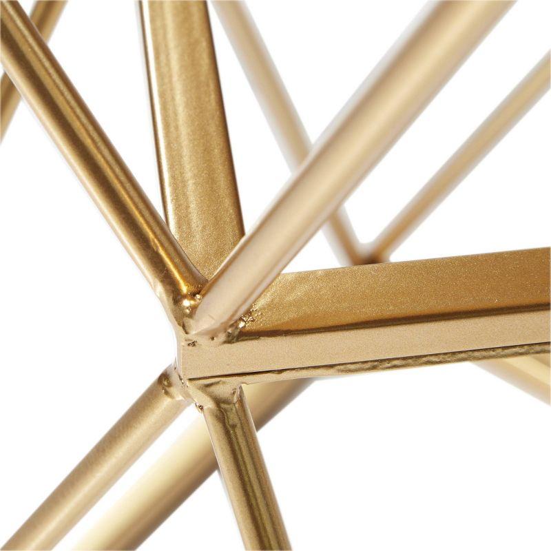 Glam Geometric Mirrored Accent Table Gold - Olivia & May: 27.625" H, No Assembly Required