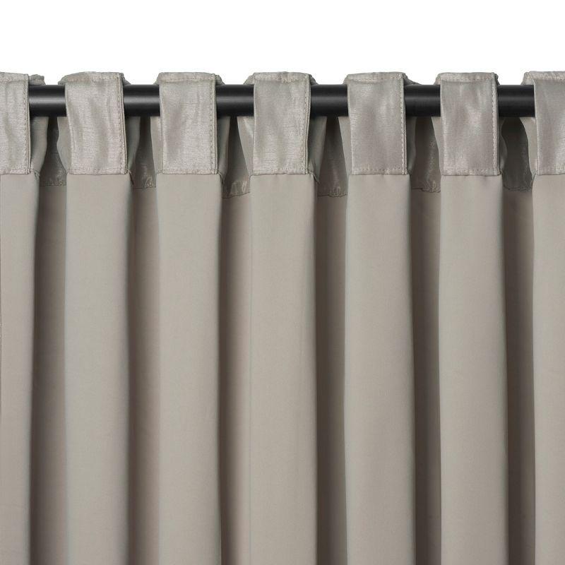 Silver Faux Silk Blackout Pleated Drape Panel