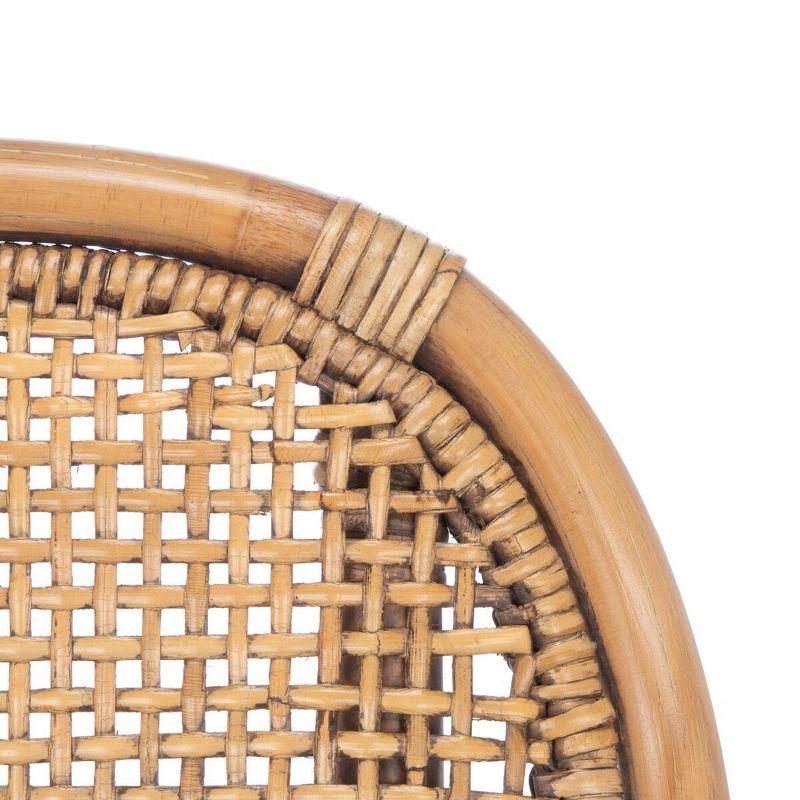 Charlie Rattan Accent Chair W/ Cushion - ACH6514 - White/Honey Brown Wash - Safavieh
