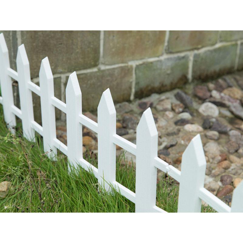 Gardenised Vinyl Wrought Iron- Look Garden Ornamental Edging, Lawn Picket Fence Landscape Panel Border, Flower Bed Barrier, One Piece