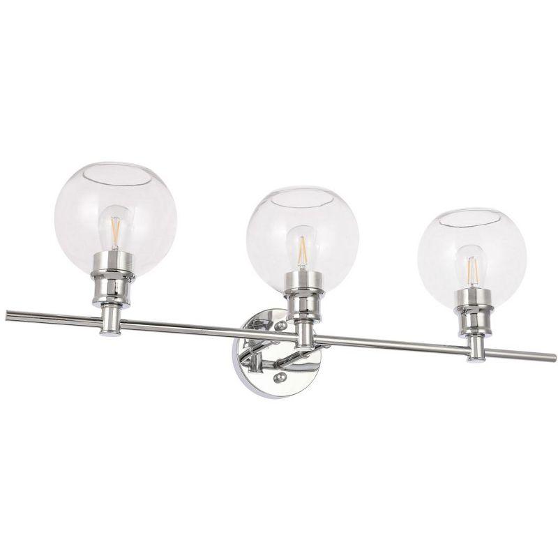 Elegant Lighting Collier 3 light Chrome and Clear glass Wall sconce