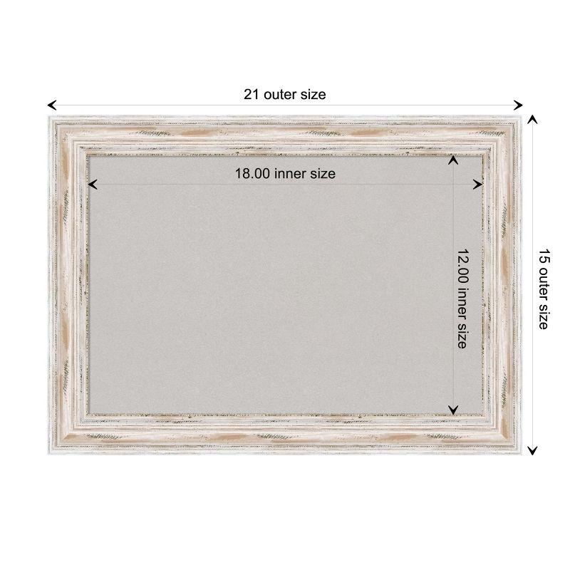 Amanti Art Alexandria White Wash Narrow Wood Framed Corkboard