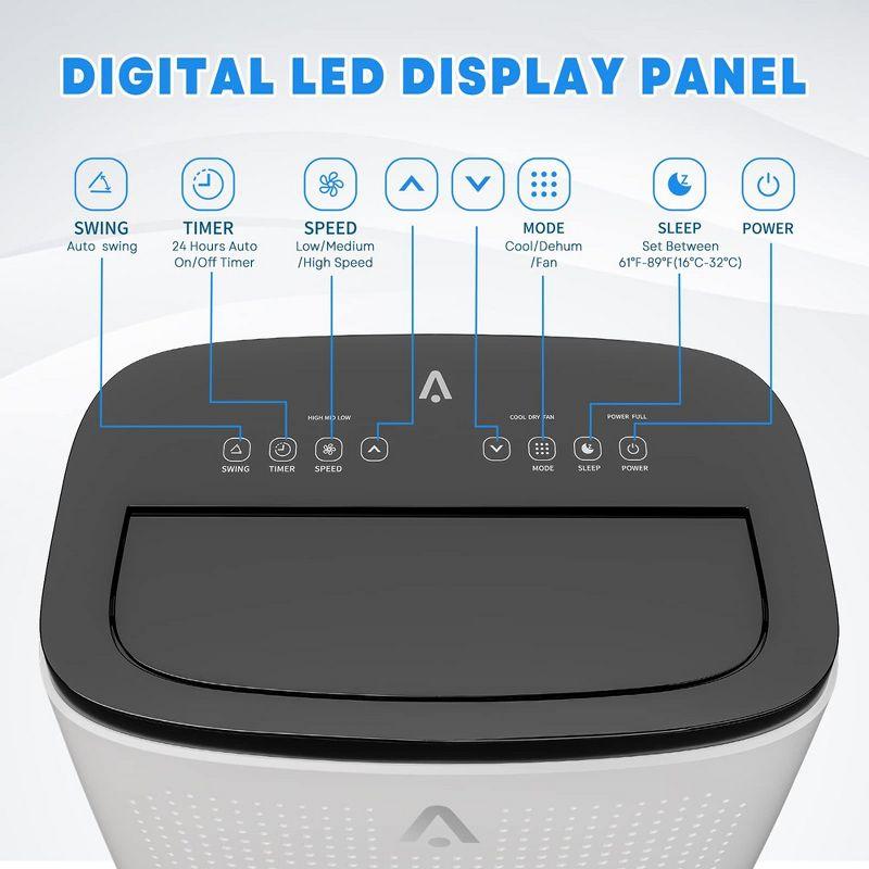 Aeric 8,000 BTU SACC (12,000 BTU ASHRAE) Portable Air Conditioner with Dehumidifier, 550 Sq. Ft.