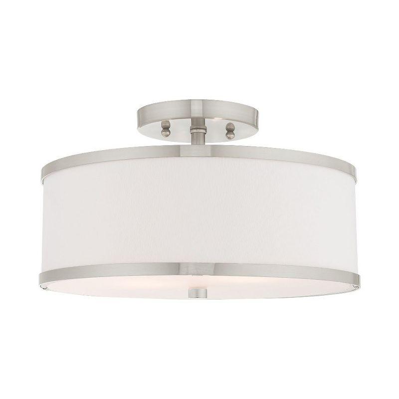 Livex Lighting Park Ridge 2 - Light Semi-Flush Mount in  Brushed Nickel