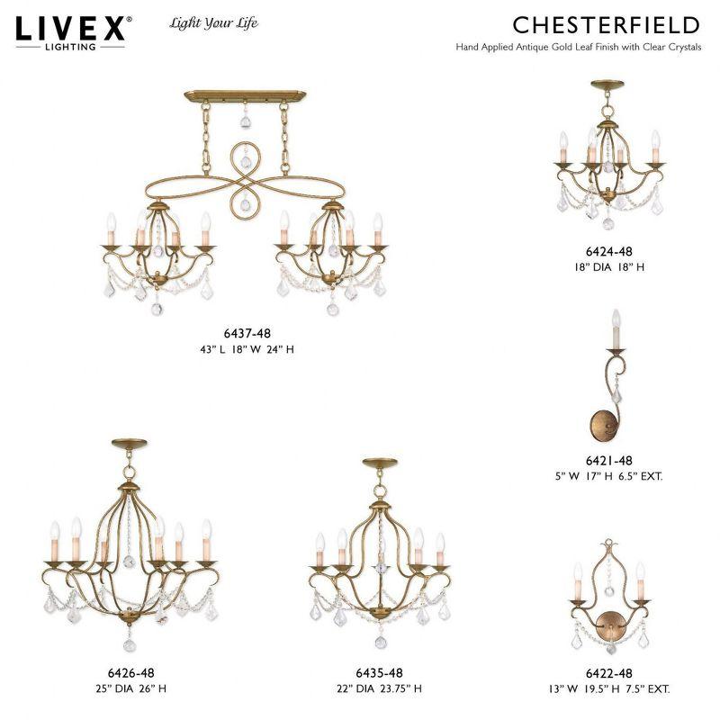 Livex Lighting Chesterfield 6 - Light Chandelier in  Antique Gold Leaf