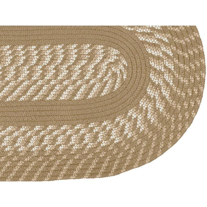 Newport Tan Oval Braided 30" x 50" Synthetic Reversible Rug