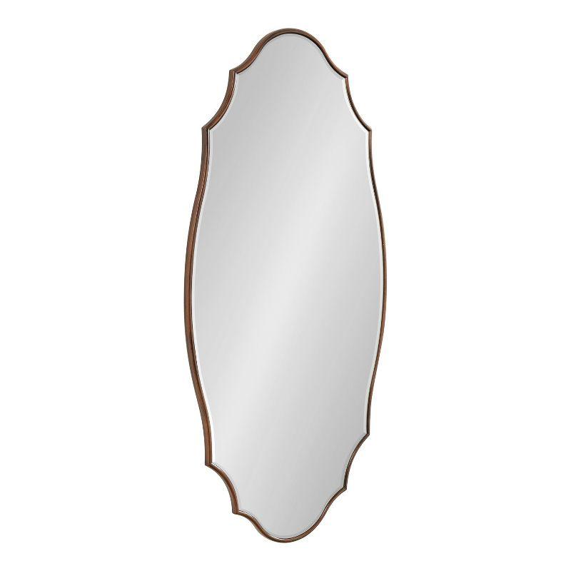 Kate and Laurel Leanna Scalloped Oval Wall Mirror, 20x42, Bronze