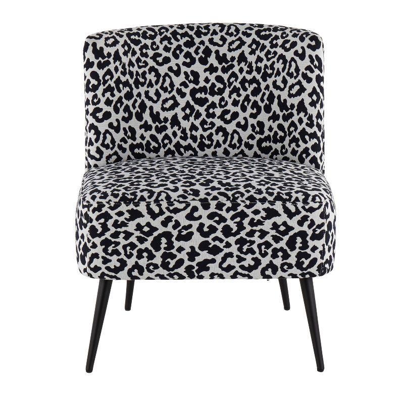 Fran Contemporary Leopard Fabric Slipper Chair - LumiSource