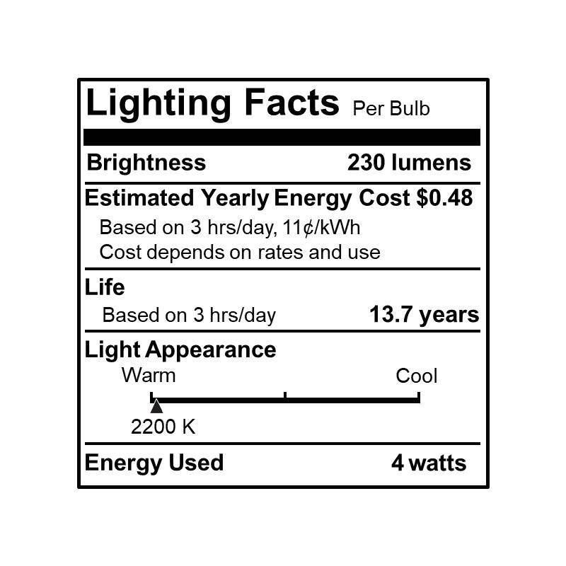 40 Watt Equivalent, T14 LED, Antique Dimmable Light Bulb, (2200K) E26/Medium (Standard) Base