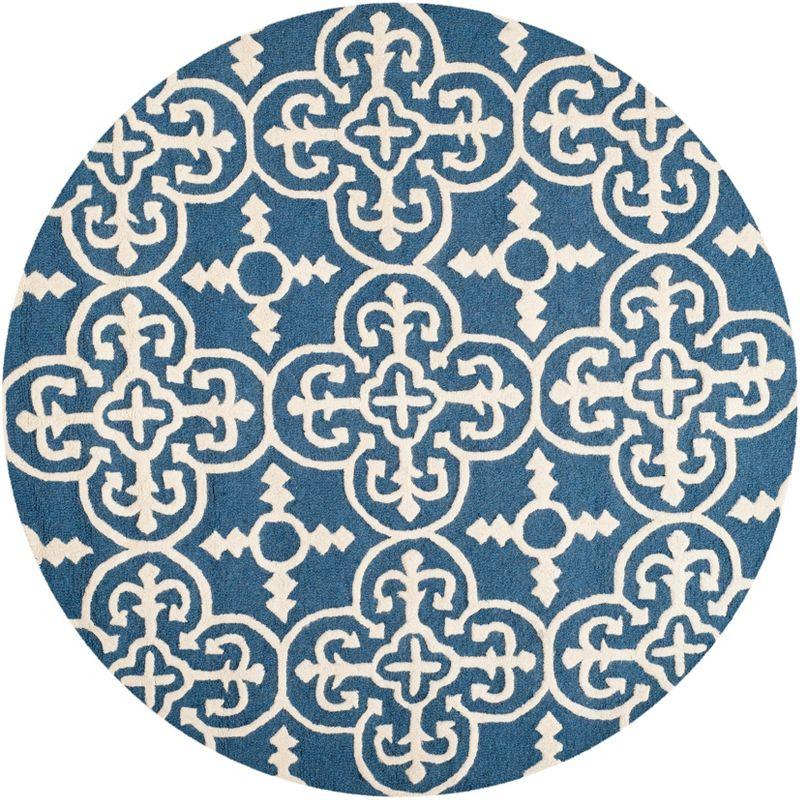 Cambridge Classic Navy and Ivory Hand-Tufted Wool Area Rug