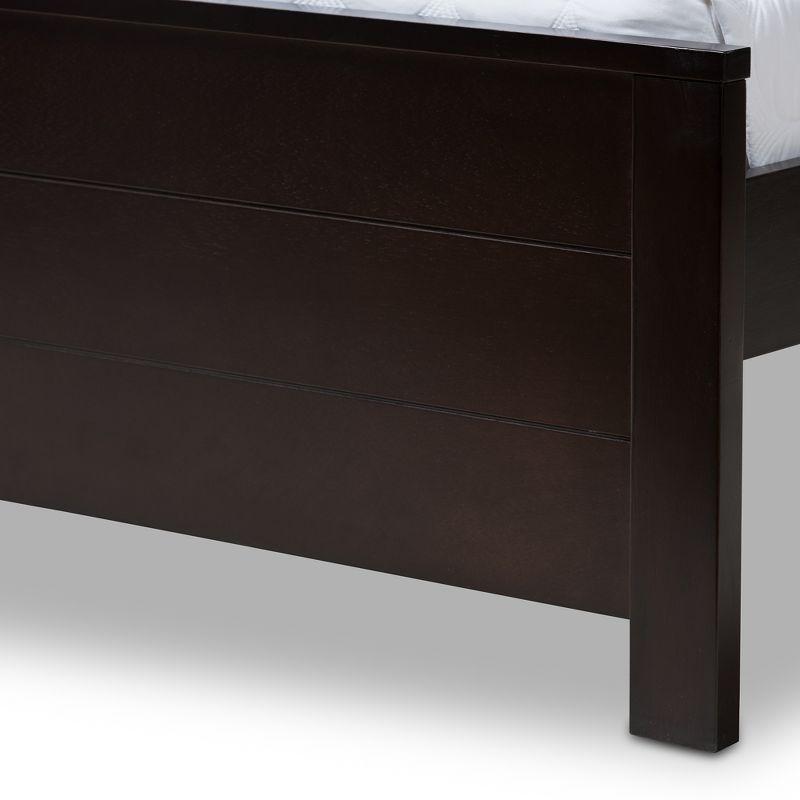 Catalina Dark Brown Wood Full Platform Bed with Headboard