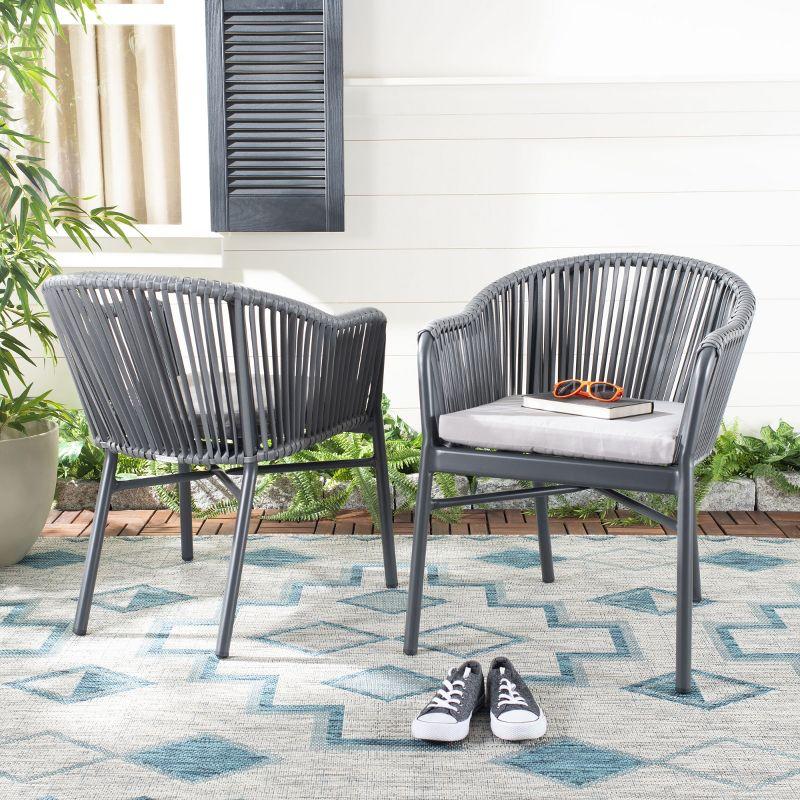 Stefano Rope Chair (Set Of 2) - Indoor/Outdoor - PAT4026 - Gray - Safavieh