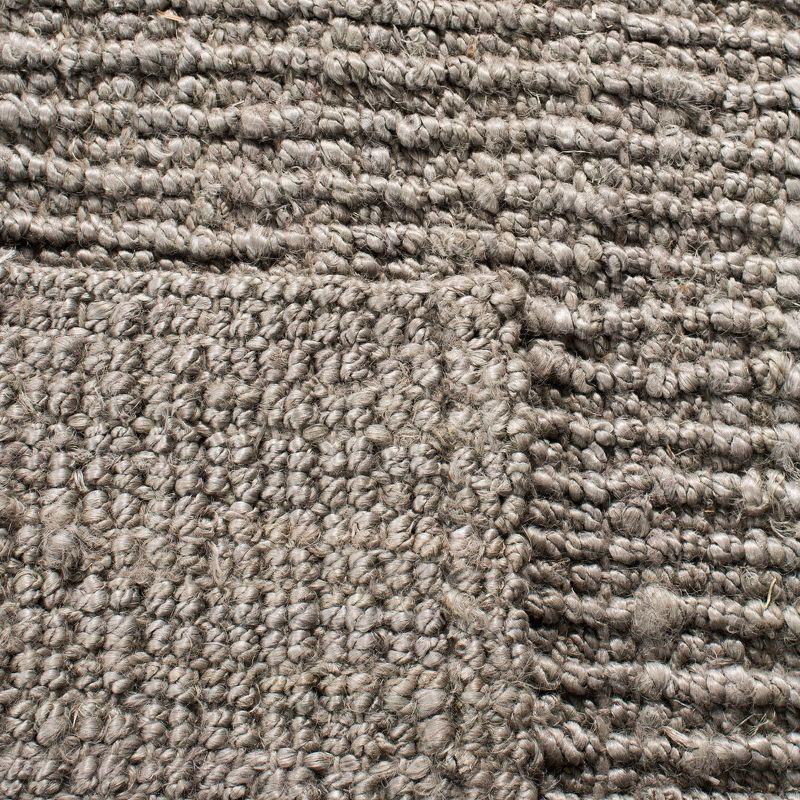 Handmade Light Gray Wool Rectangular Area Rug