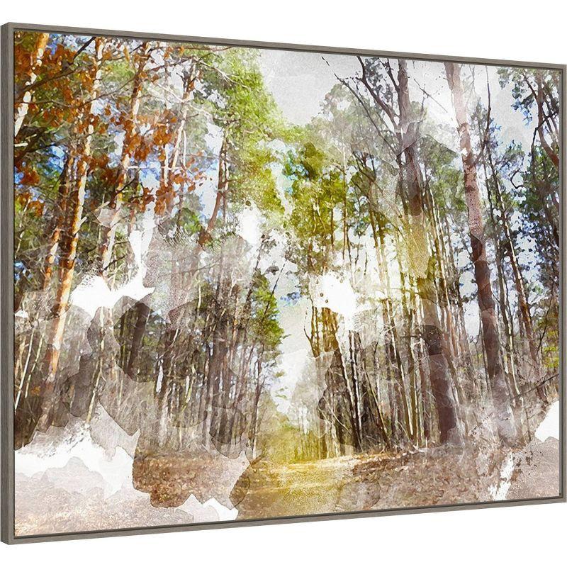 42" x 32" Forest Road I by Chamira Young Framed Canvas Wall Art Print - Amanti Art: Large Landscape Art, Modern Decor Style