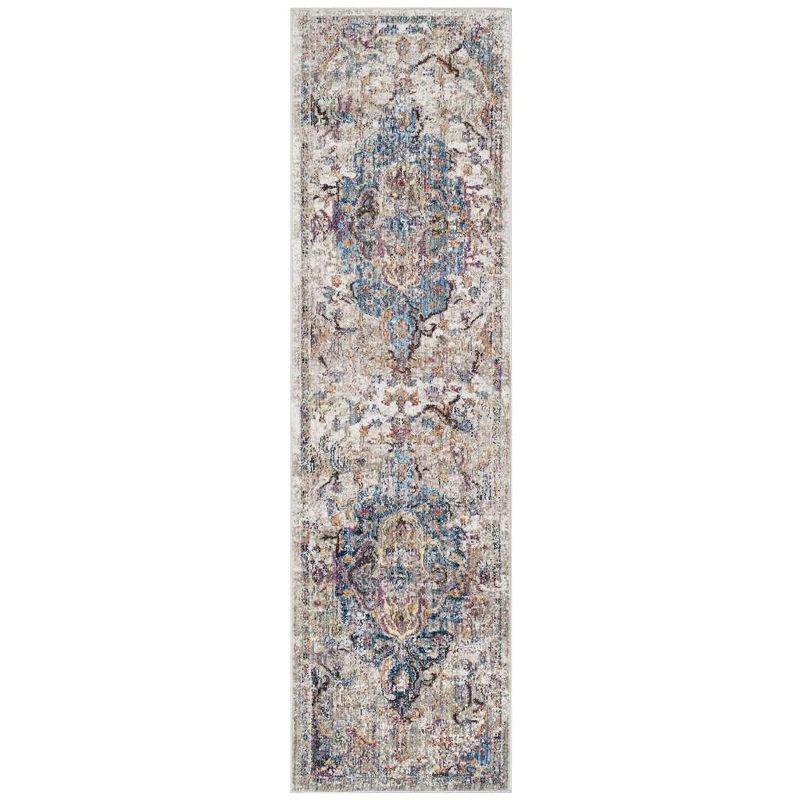 Bristol BTL350 Power Loomed Runner Rug - Blue/Light Grey - 2'3"x8' - Safavieh.