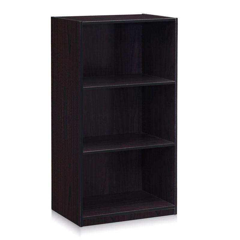 Furinno Basic 3 Cube Storage Bookcase Shelves for Any Space Needing Organization,Dark Walnut