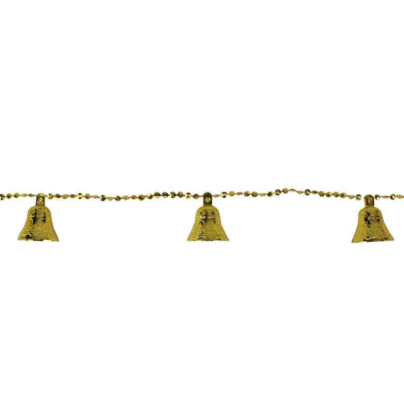 Northlight Shiny Bell Beaded Artificial Christmas Garland - 9' x 1.5"  - Gold - Unlit