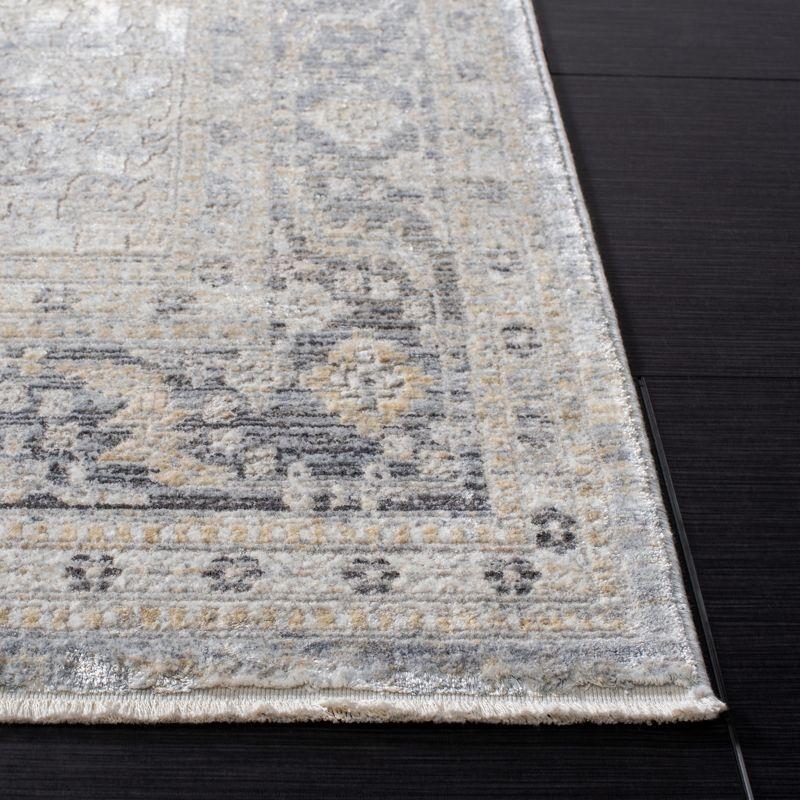 Grey and Ivory Hand-Knotted Wool Area Rug, 2'6" x 4'