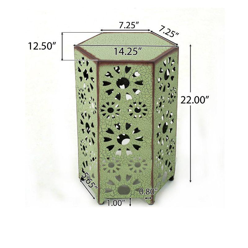 Eliana 14" Sunburst Outdoor Patio Iron Side Table: Weather-Resistant, Hexagon - Christopher Knight Home