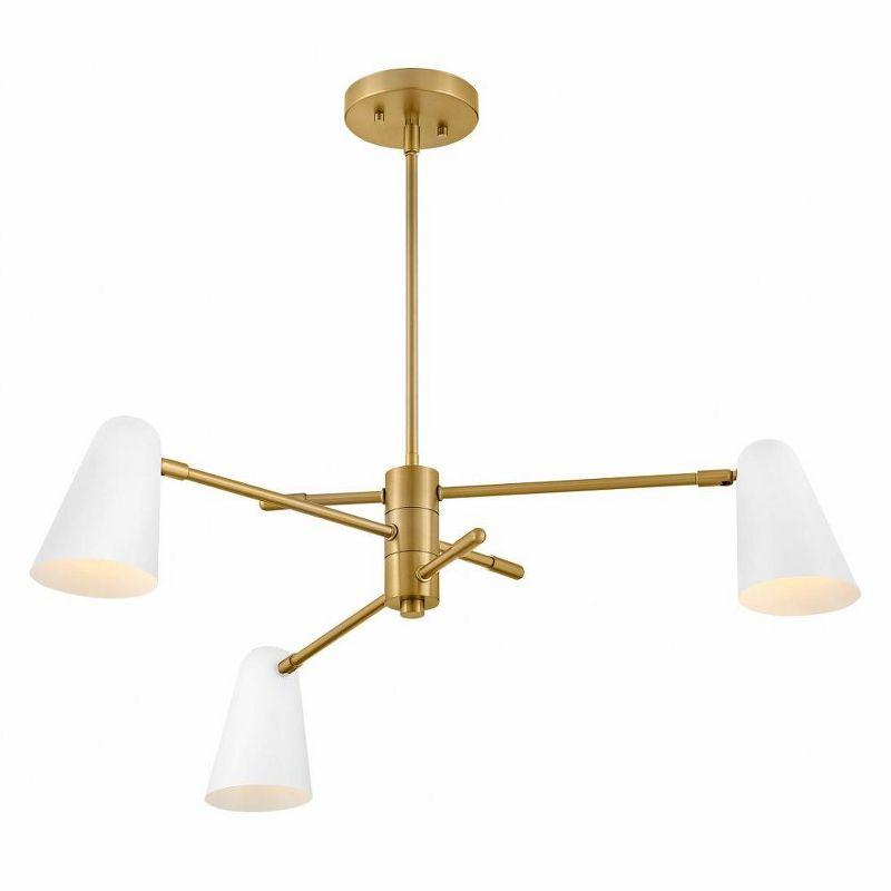 Mancini Chandelier - Brass and White / 30"Dia