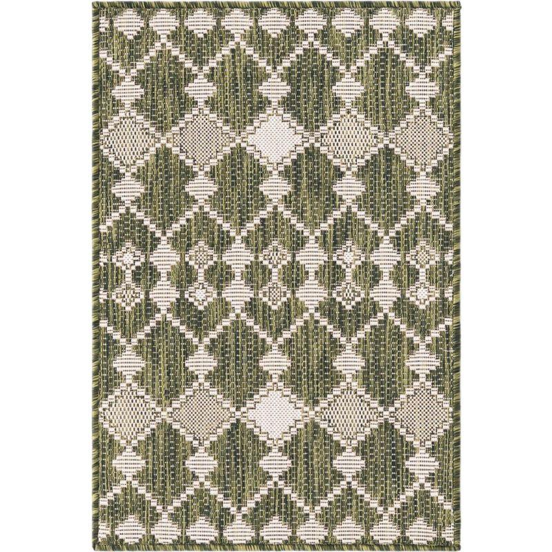 Green Trellis 9' x 12' Rectangular Washable Outdoor Rug