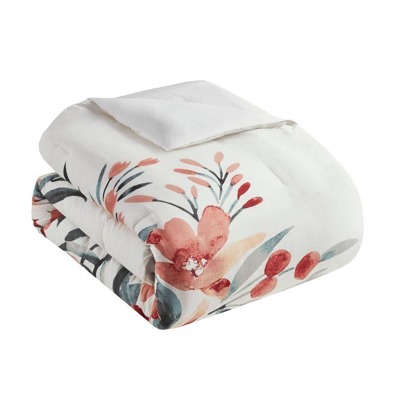 Dahlia 3 Piece Floral Cotton Comforter Set