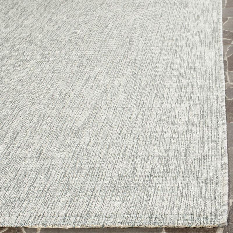 Modern Easy-Care 9' x 12' Gray and Turquoise Synthetic Area Rug