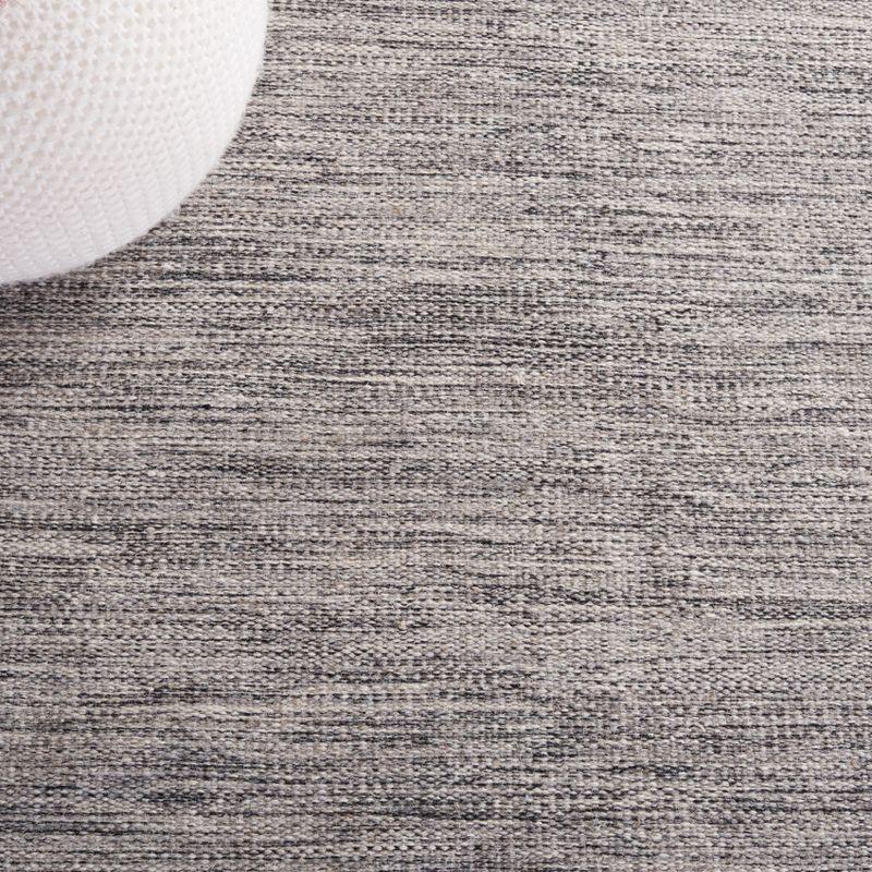 Dhurries DHU801 Hand Loomed Area Rug - Dark Grey/Beige - 5'x8' - Safavieh.