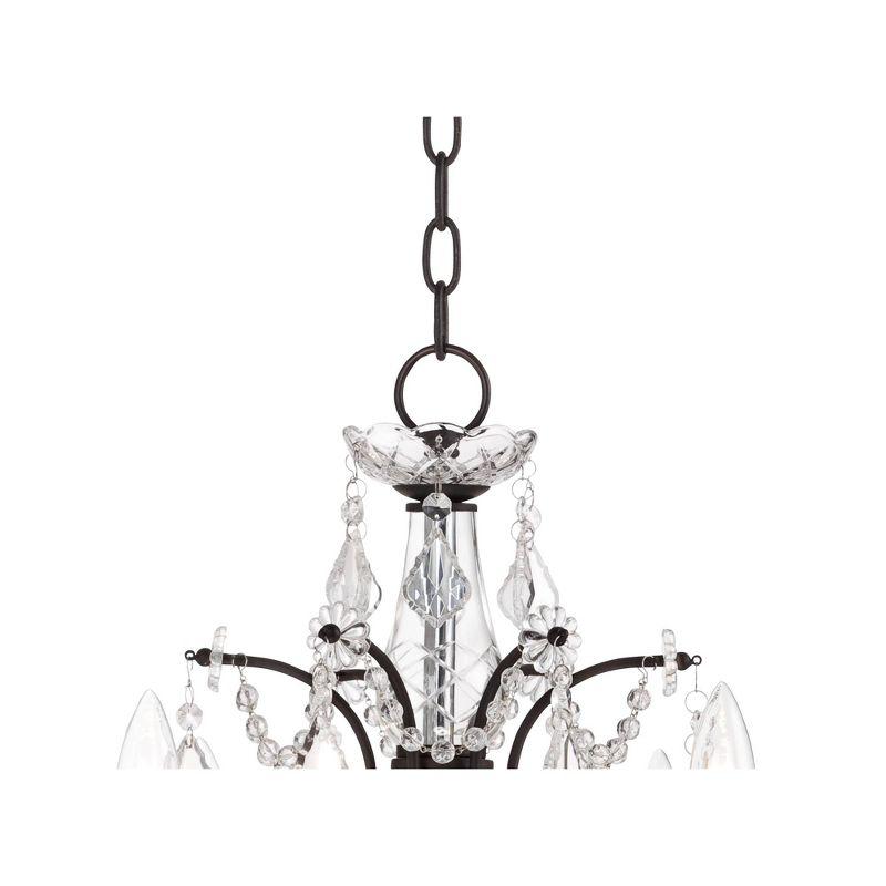 Vienna Full Spectrum DeMallo Dark Bronze Chandelier 26" Wide French Scroll Arm Clear Crystal 6-Light Fixture for Dining Room Home Foyer Kitchen Island