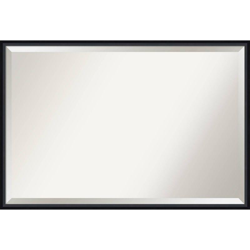 Amanti Art 37" x 25" Lucie Framed Bathroom Vanity Wall Mirror Black : Modern Rectangle, No Assembly Required